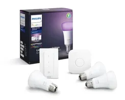 Стартовый комплект Philips Hue Color (Bridge, Dimmer, лампа E27 RGB 3шт) фото