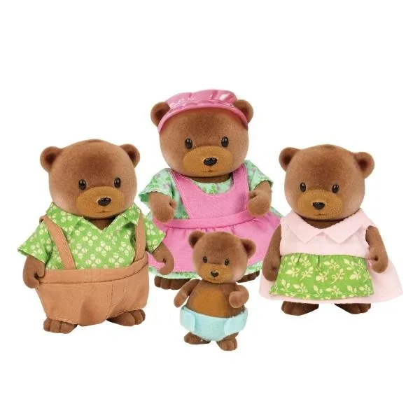 Набор фигурок Li`l Woodzeez Семья Медведей 4ед, книжка EN