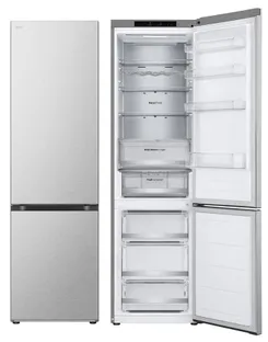 Холодильник LG с нижн. мороз., 203x60х68, холод.отд.-277л, мороз.отд.-107л, 2дв., А++, NF, инв., диспл внутр., Fresh Сonverter, Metal Fresh, серебристый фото