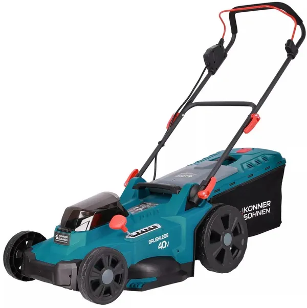 Газонокосарка акумуляторна Konner&Sohnen KS 43LM-40V 40В(20+20) акб 2?4А·год 43см 50л 25-75мм 15.5кг ціна в Україні