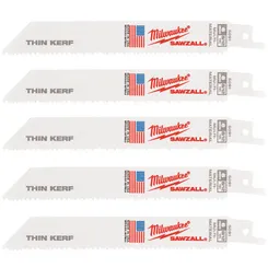 Полотно для шабельних пил THIN KERF MILWAUKEE, 150х3,1/2,1мм, (5шт), (універсальне) фото