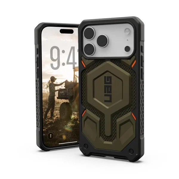 Чохол UAG для iPhone 17 Pro Max, Monarch Pro MagSafe, Kevlar Element Green
