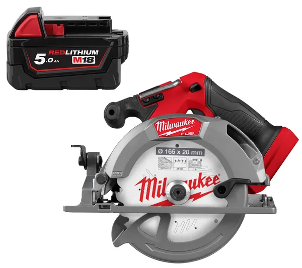 Пила дискова аккумуляторна безщіткова MILWAUKEE M18 FCS552-0, Ø165мм (каркас) + M18 B5 подарунок
