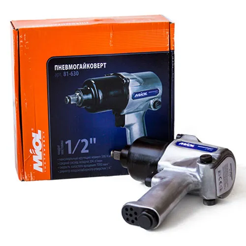 Гайковерт пневматичний (1/2", 596 Нм, 7000 об/мин) MIOL 81-630 професійний ударний відгуки