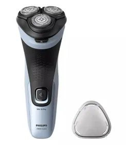 Бритва електр. Philips Series 3000X роторная,  бритв.головок-3, Li-Ion, сух.+влажн., триммер, черно-голубой фото