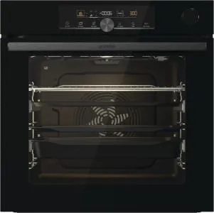 Духовой шкаф Gorenje электрический, 77л, A+, пар, дисплей, приготовление на разных уровнях, черный