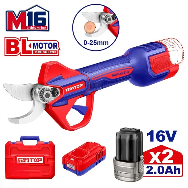 Секатор аккумуляторный EMTOP ELSL162582