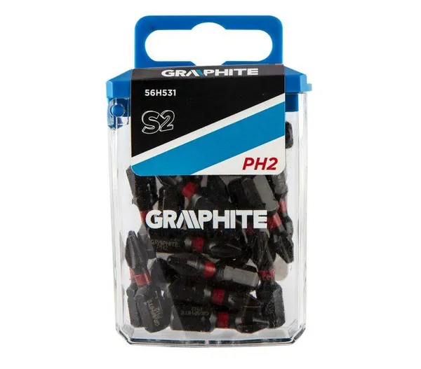 Біти GRAPHITE, набір 20шт, 1/4", ударні, PH2x25мм, сталь S2