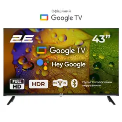 Телевизор 43" 2E LED FHD 60Hz Smart Google TV Black фото