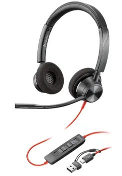 Гарнитура компьютерная стерео On-ear Poly Blackwire 3320-M, USB-A, USB-C, всенаправленный, Microsoft Teams, черный фото