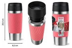 Термочашка Tefal Travel Mug Classic Twist, 0.36л, нержавіюча сталь, кораловий фото