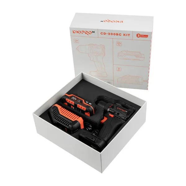 Аккумуляторная дрель-шуруповерт Dnipro-M CD-200BC KIT(АКБ+ЗУ) цена в Украине