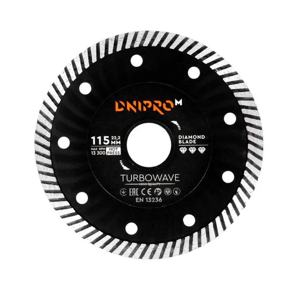 Алмазний диск Dnipro-M 115 мм 22,2 мм Turbowave фото №1