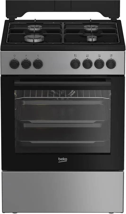 Плита Beko комбінована, 66л, 60x60см, конвекція, сріблястий