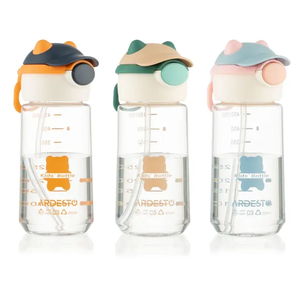 Пляшка для води Ardesto Bear 550мл, пластик, рожевий з доставкою