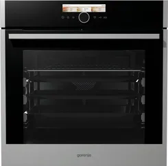 Духовой шкаф Gorenje электрический, 71л, A+, дисплей, пиролиз, нерж фото