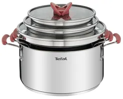 Набір посуду Tefal Opti Space, 6предметів, нержавіюча сталь, силікон, скло фото