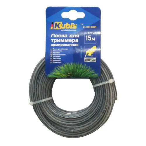 Жилка для тримера 3.0 мм 15 м армована зуб пилки  Kubis 01-08-9301