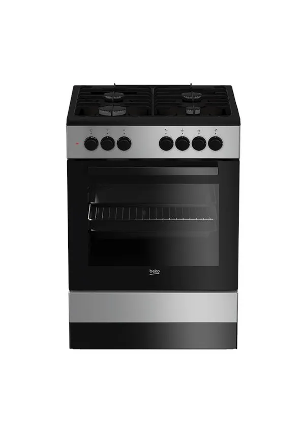 Плита Beko комби, 65л, 60x60см, конвекция, серебристый