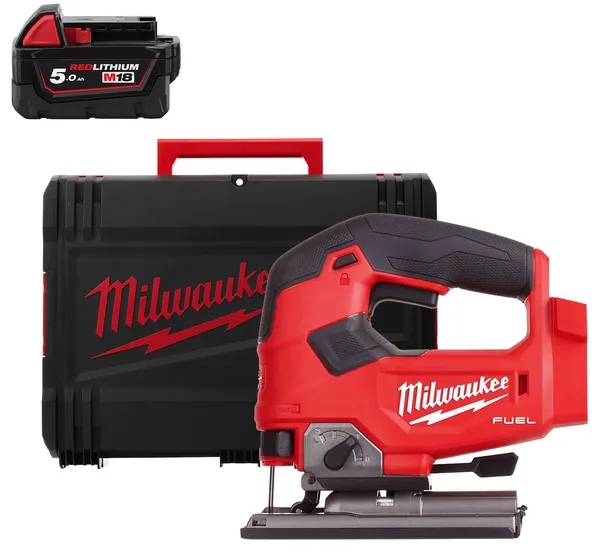 Пила лобзикова акумуляторна безщіткова MILWAUKEE M18 FJS-0X (каркас+HDкейс) + M18 B5 подарунок