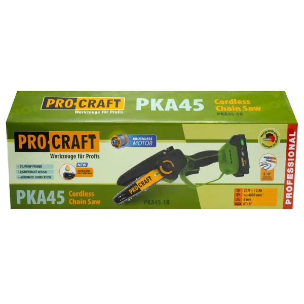 Бесщеточная аккумуляторная мини пила цепная Procraft PKA45 (1 АКБ) с доставкой