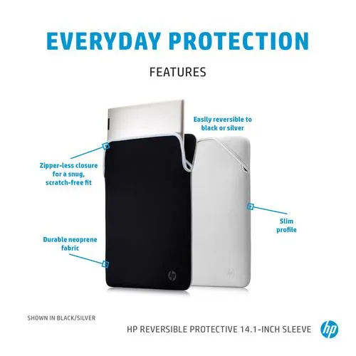 Чохол для ноутбука HP, Reversible Protective, 14", неопрен, чорний/сірий