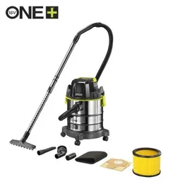 Пилосос акумуляторний професійний Ryobi ONE+ R18WDV-0 18В 82Вт 11.4кПа контейнер 18л 4.7кг (без АКБ та ЗП) фото