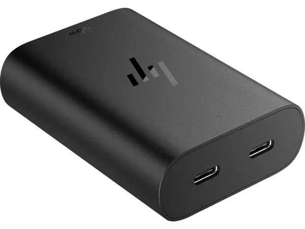 Зарядное устройство сетевое HP 65W 2хUSB-C, кабель USB-C > USB-C, 1м, черный