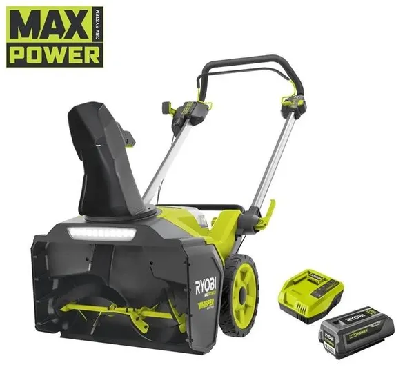 Снігоприбиральна машина акумуляторна Max Power Ryobi RY36STX53A-150 36В 1х5А·год ширина 53см безщітковий двигун викид до 11м висота 35см 25.5кг