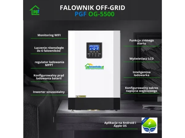 Солнечный гибридный инвертор OFF-GRID PGF OG-5500 MPPT 5.5KW + WiFi с доставкой