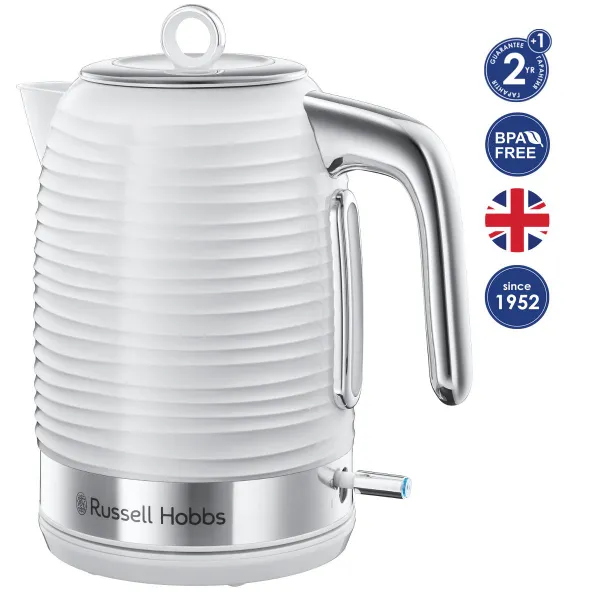 Электрочайник Russell Hobbs Inspire, 1.7л, пластик , бело-серебристый