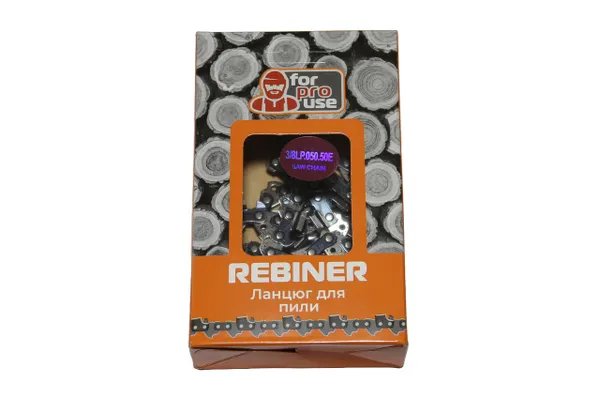 Цепь на бензопилу 50 звеньев, 3/8" шаг Rebiner для твердых пород древесины цепь на 35 шину купить в Украине