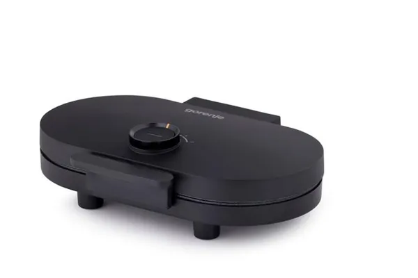 Мини-гриль Gorenje 1200Вт, алюминий, пластина д/вафель, корпус-металл, черный