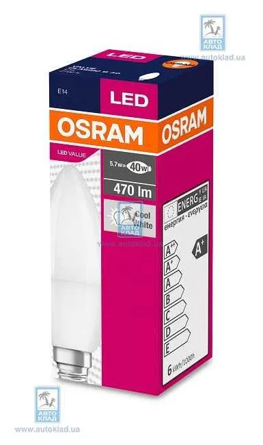 Лампа OSRAM LED E14 5Вт 4000K 470Лм B40