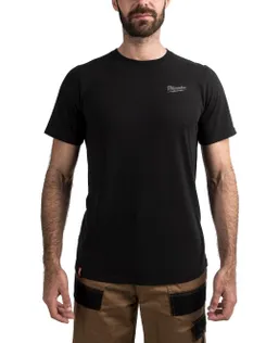 Футболка MILWAUKEE HTSSBL-XXL, легка з коротким рукавом, чорна, (розмір XXL) фото