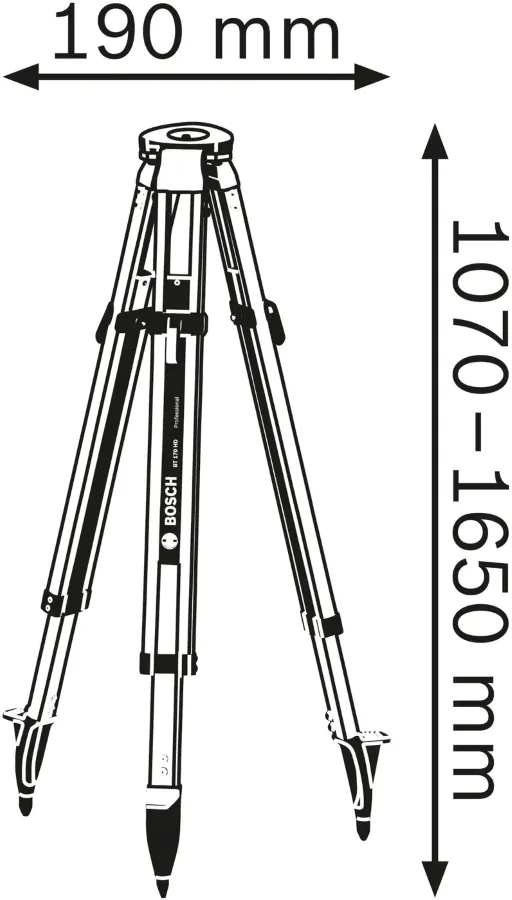 Купить Штатив Bosch BT170HD для оптических нивелиров, 5/8", 107-165см, 5.5 кг со скидкой