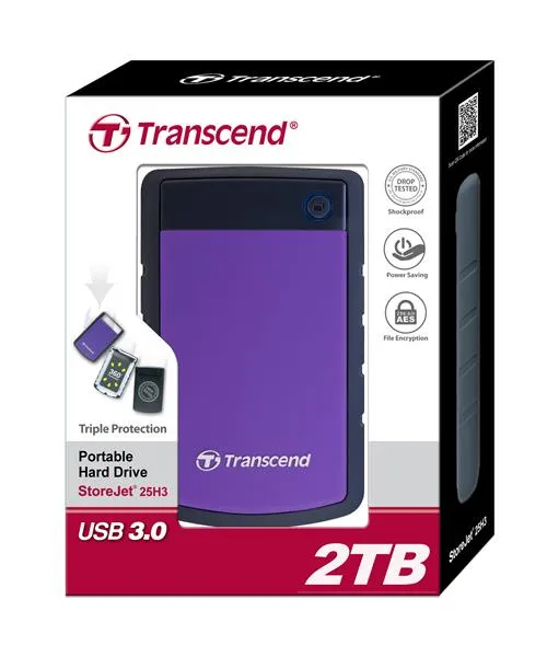 Портативний жорсткий диск Transcend 2TB USB 3.1 StoreJet 25H3 Фіолетовий