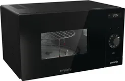 Мікрохвильова піч Gorenje Simplicity, 23л, мех. керув., 900Вт, гриль, дисплей, чорний фото