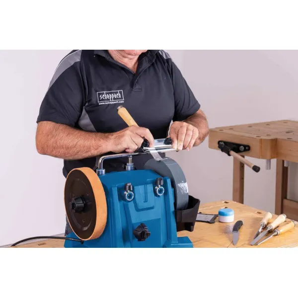 Купити Верстат шліфувально-полірувальний Scheppach TiGer 5000s,150Вт, 230В,115об/хв 200х40x12мм,200х30мм9кг