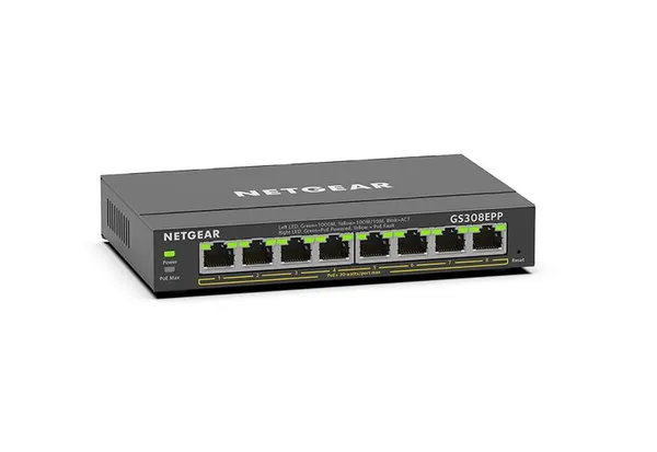 Коммутатор NETGEAR GS308EPP 8xGE PoE, 123Вт, WebSmart