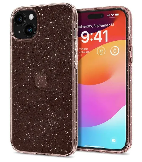 Чохол Spigen для iPhone 15 Plus, Liquid Crystal Glitter, Rose Quartz