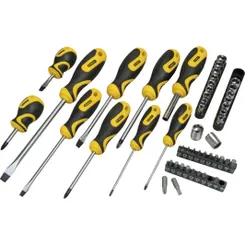 Отвертки Stanley, набор 48шт, 20 бит, SL,PH,Torx,H, 18 торцевых головок, сумка фото