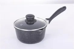 Ковш со стеклянной крышкой ARDESTO Gemini Anzio, 1.4л, алюминий, черный фото