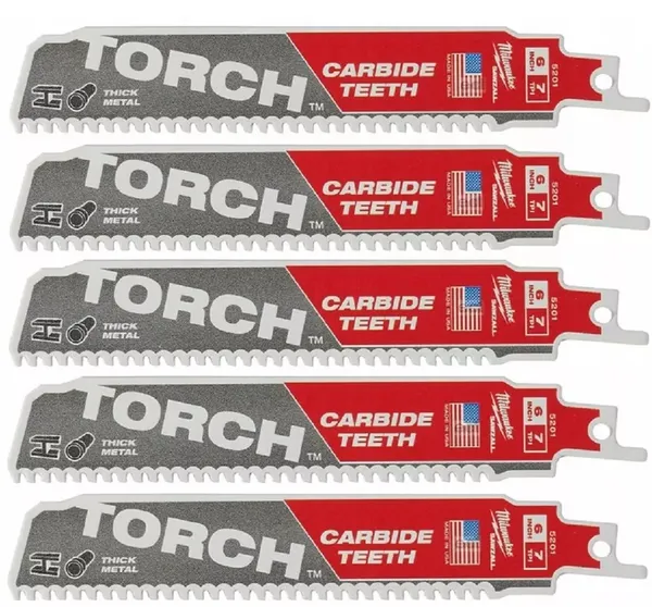 Полотно для шабельних пил TORCH CARBIDE MILWAUKEE, 150х3,1мм, (5шт), (метал)