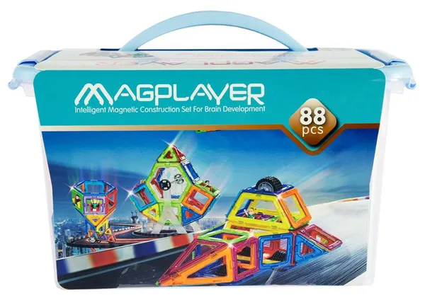 Конструктор Magplayer магнитный набор бокс 88эл