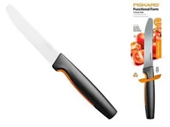 Кухонний ніж для томатів Fiskars Functional Form, 11.3см, нержавіюча сталь, пластик, чорний фото