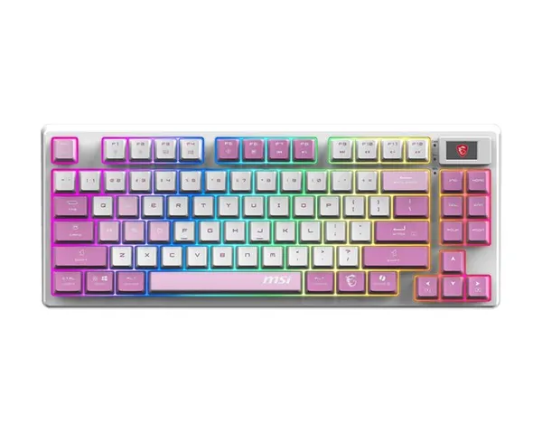 Клавиатура механическая MSI FORGE GK600 TKL W VIOLET UA 83key, mechanical Linear, USB-A, Wireless, Bluetooth, EN/UKR/RU, RGB, фиолетовый