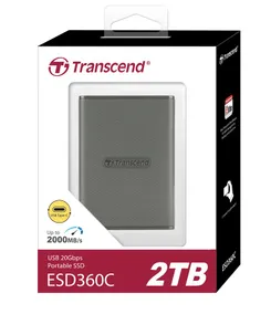 Портативний SSD Transcend 2TB USB 3.2 Gen 2x2 Type-C ESD360C Сірий фото