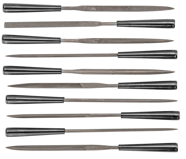Надфили по металлу TOPEX, набор 10шт, алмазные, диаметр 3мм, рукоятка пластмасса, 140мм