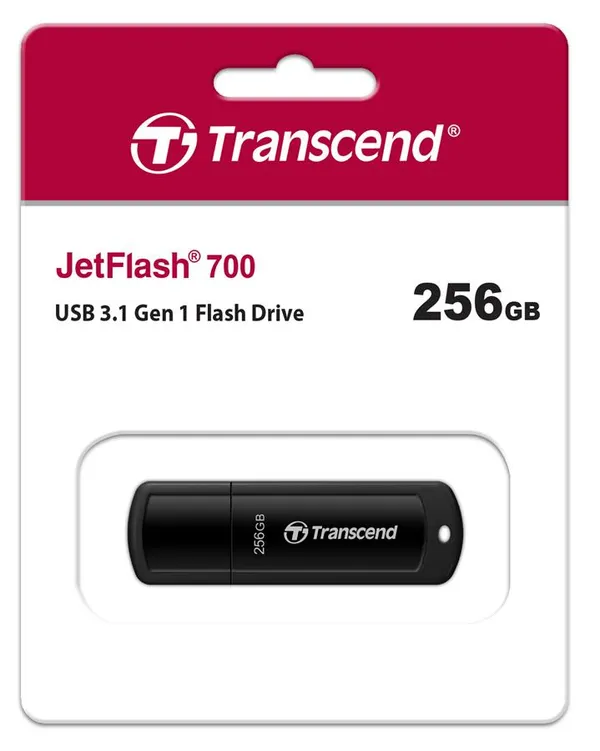 Накопитель Transcend 256GB USB 3.1 Type-A JetFlash 700 Чёрный